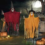 2 Pack Hanging Halloween Skeleton Ghosts Decorations,