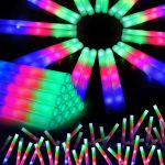 46PCS Foam Glow Sticks, Foam Light Up Sticks with 3
