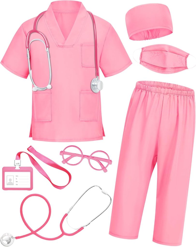 ICECUTE Doctor Costume for Kids Scrubs with