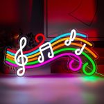 Music Neon Sign Dimmable Musical Note Staff LED Music