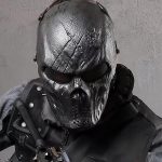 Ghost Mask,Mask Skeleton with Metal Mesh Eye Protection