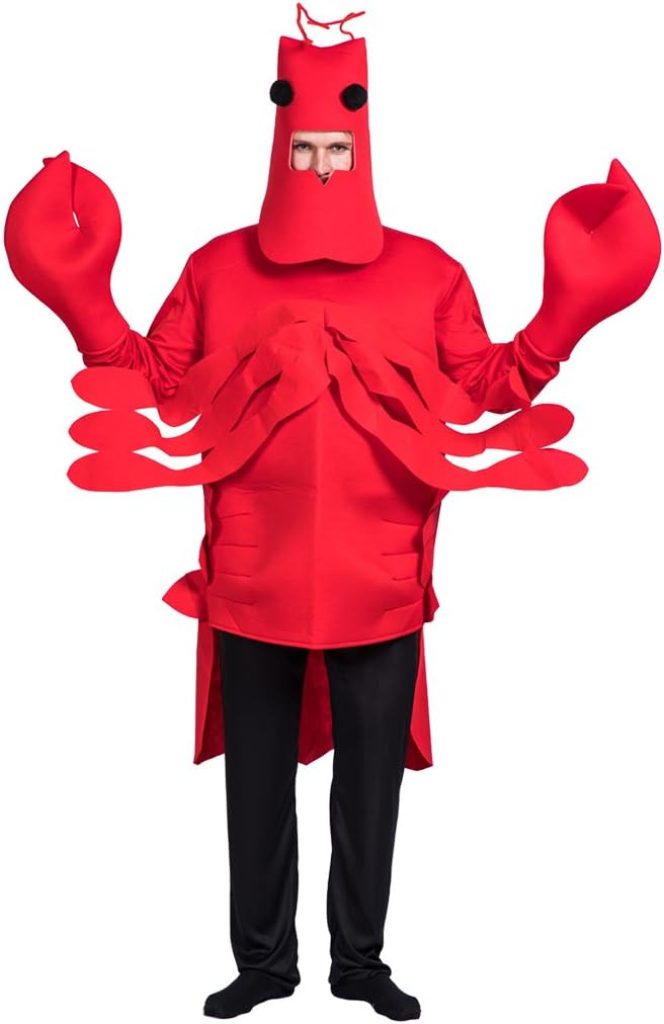 EraSpooky Men's Halloween Lobster Costume(Red, OneSize)