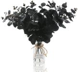 Hananona 6 Pcs Artificial Black Eucalyptus Stems, 14"