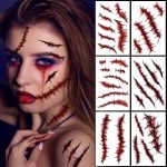 JCFIRE 12 Sheets Halloween Makeup Kit, Body Face Fake