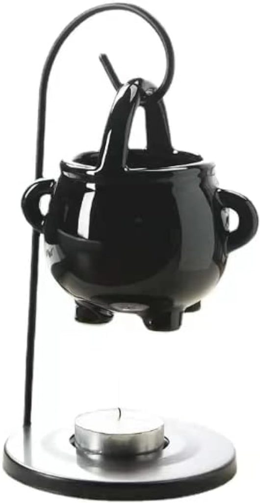 Hanging Pagan Cauldron Oil Burner, Black Wax Warmer