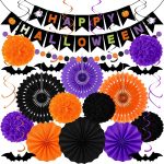 26PCS Halloween Party Decorations, Purple Black Orange