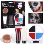 BOBISUKA Halloween Zombie Makeup Kit with 4 Colors Face