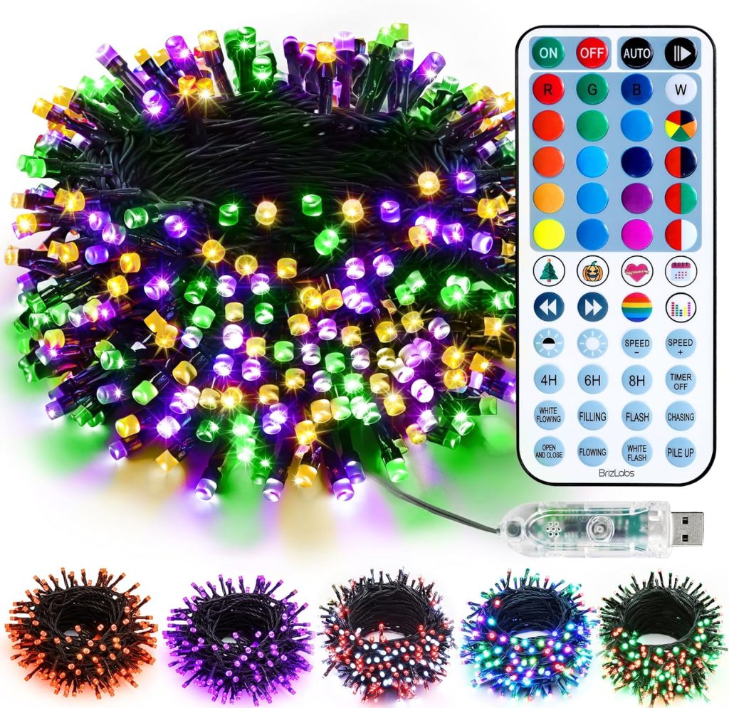 BrizLabs RGB Color Changing String Lights, 33FT 100 LED