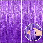 2 Pack Purple Backdrop Tinsel Streamers Foil Fringe