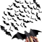 56Pcs Bats Wall Decor Halloween Decorations 3D Bats
