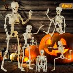 6 Packs Skeleton Halloween Decorations Outdoor with 16"