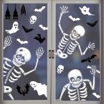 Halloween Window Clings Skeleton Window Decorations for