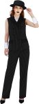 Women 1920s Gangster Costume Vest Pants Hat Pinstripe