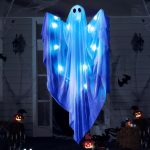 JOYIN Halloween Hanging Light up Ghost with Spooky Blue