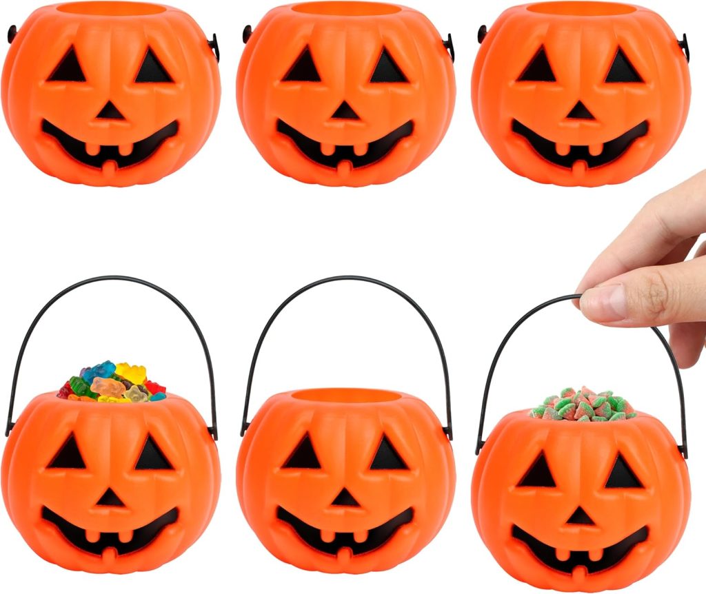 6Pcs Pumpkin Candy Bucket, 2.1"x2.8'', Small Mini Jack