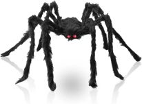 Halloween Decorations Big Spider 4.9 Ft Black Soft