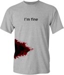 I'm Fine Movie Halloween Costume Tee Zombie Slash Shark