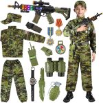 Kids Army Costume for Boys, Military Army Costume with