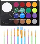 UCANBE Face Paint Kit + 10pcs Paint Brush Water
