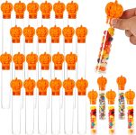 30 Pcs Halloween Pumpkin Candy Tubes Empty Clear