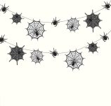 Cheerland Spider Web Banner Garland Black Halloween