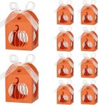 25 Pcs Halloween Candy Boxes Hollow Out Pumpkin Pattern