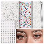 Teenitor Face Gems Self Adhesive Face Gems and Pearls