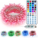 BrizLabs RGB String Lights, Color Changing Pink