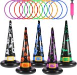 Halloween Ring Toss Game Set, 5Pcs Inflatable Witch