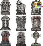 JOYIN 16" 9 Pcs Halloween Tombstones Decorations