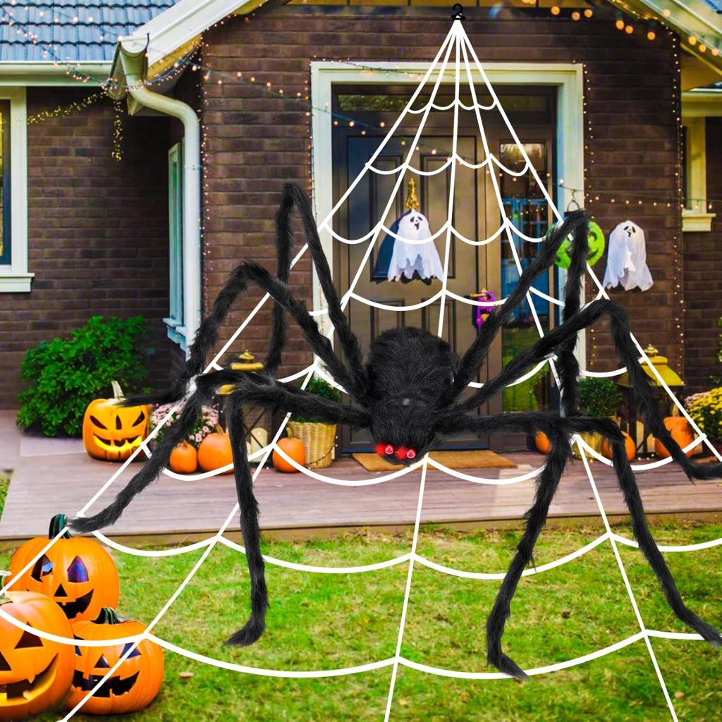 BAISEMAIN Halloween Spider Web Decorations with Giant