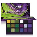 Green Purple Goth Eyeshadow Palette Makeup- 18 Colors