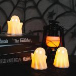 NEROSUN 3 Pack Cute Ghost Light Up Halloween Decor, LED