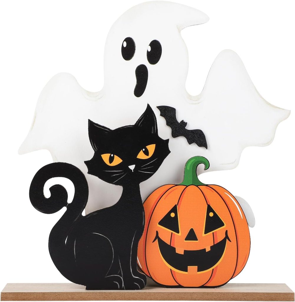 Halloween Decorations Indoor Wooden Black Cat Halloween