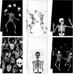 Bencailor 6 Pcs Skull Kitchen Towels Skeleton Dish Hand