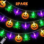 LeeSky 2 Pack Halloween Pumpkin Bat Spider String
