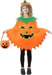 Halloween Pumpkin Costume for Kids Girls,Glow in the