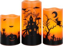 Wondise Halloween Flickering Flameless Candles with 6