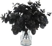 Tinsow 5 Pcs Black Artificial Eucalyptus Stems Faux