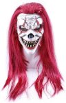 Scary Clown Mask Horror Devil Mask with Long Hair