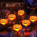 6 Pack Solar Jack O Lantern Stake String Lights -