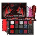 DE'LANCI Red Black Goth Eyeshadow Palette, Red