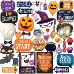 Halloween Photo Booth Props - 41-pc Kit With 8 x