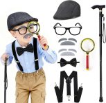 Kids 100th day of school costume for Boys, Old man