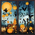 Pumpkin Spider Bats Shop Window Clings for Halloween