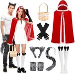 7 Pcs Funny Halloween Couples Costumes Including Red