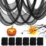 6PCS Black Creepy Cloth for Halloween Party Decorations