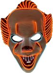 Horror Clown Mask 2-Color Orange White Party Wire EL