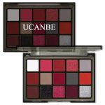 UCANBE Red Eyeshadow Makeup Palette, 15 Colors Burgunry