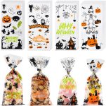 ONFAON Halloween Cellophane Treat Bags, 180pcs